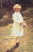 Ilya Repin Girl with a Bouquet (Vera,the Artist's Daughter) (nn02) china oil painting reproduction